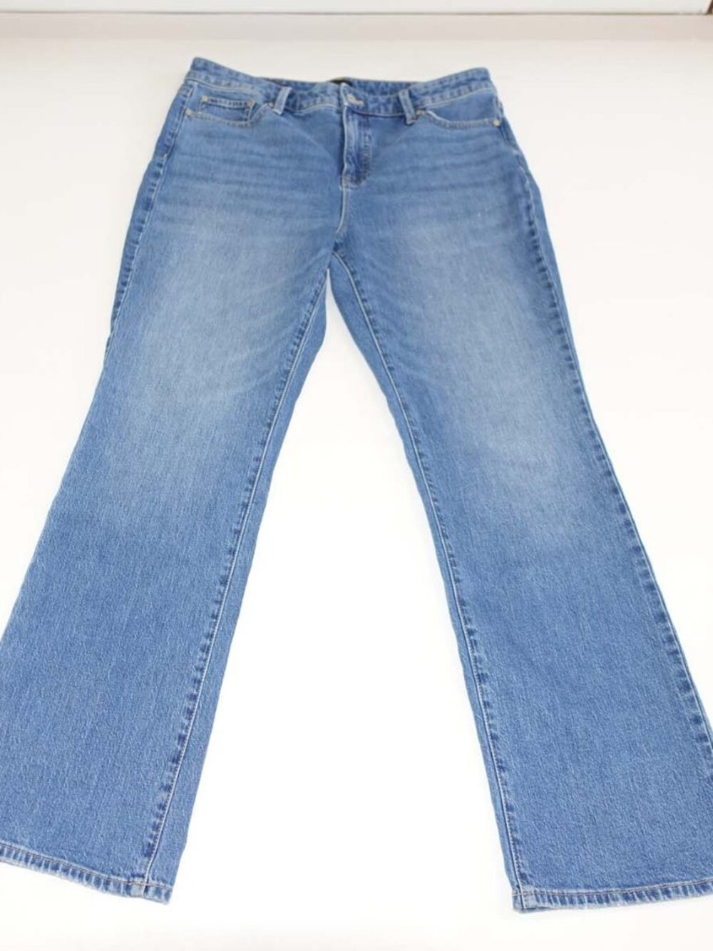 Talbots Women's Barely Boot Cut Jeans Size 10 Blue High Rise 31" Inseam Stretch